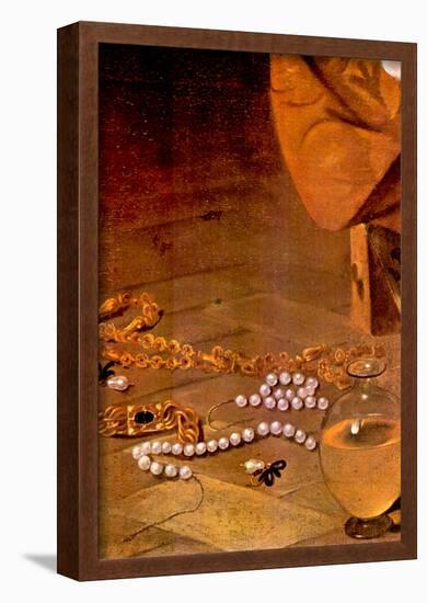 Michelangelo Caravaggio Mary Magdalene Detail Pearls Art Print Poster-null-Framed Poster