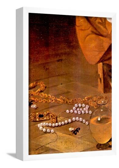Michelangelo Caravaggio Mary Magdalene Detail Pearls Art Print Poster--Framed Poster