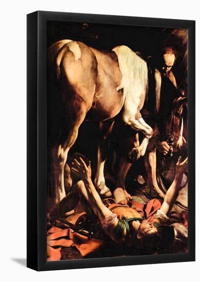 Michelangelo Caravaggio (Painting of the Cerasi Chapel in Santa Maria del Popolo in Rome, scene con-null-Framed Poster