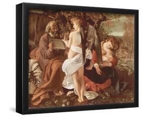 Michelangelo Caravaggio (Resting on the Flight to Egypt) Art Poster Print-null-Framed Poster