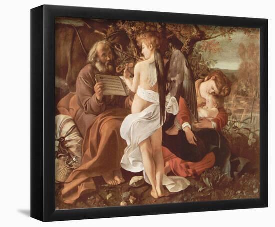 Michelangelo Caravaggio (Resting on the Flight to Egypt) Art Poster Print-null-Framed Poster