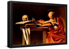 Michelangelo Caravaggio (St. Jerome when writing) Art Poster Print-null-Framed Poster