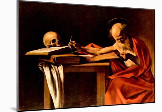 Michelangelo Caravaggio (St. Jerome when writing) Art Poster Print-null-Mounted Poster