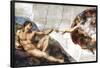 Michelangelo (Creation of Adam) Art Poster Print-null-Framed Poster