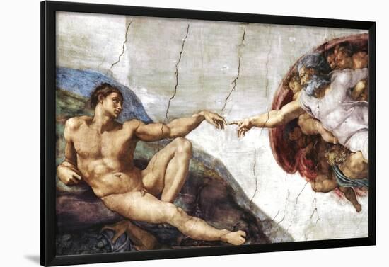 Michelangelo (Creation of Adam) Art Poster Print-null-Lamina Framed Poster