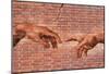 Michelangelo Creation of Adam Graffiti-null-Mounted Poster