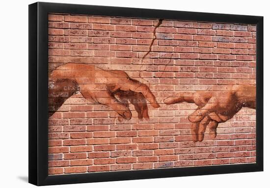 Michelangelo Creation of Adam Graffiti-null-Framed Poster