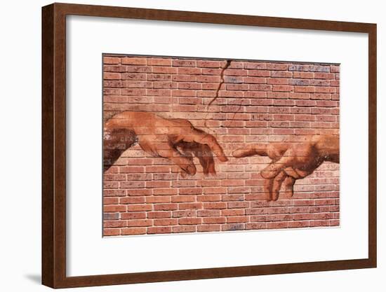 Michelangelo Creation of Adam Graffiti-null-Framed Poster