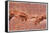 Michelangelo Creation of Adam Graffiti-null-Framed Stretched Canvas
