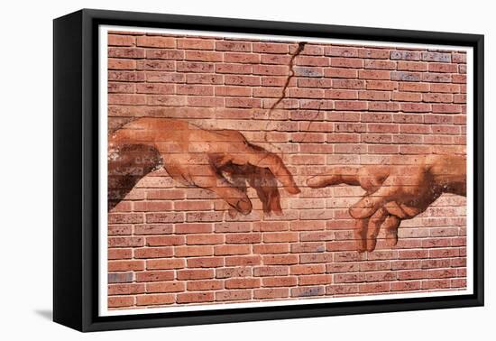 Michelangelo Creation of Adam Graffiti-null-Framed Stretched Canvas