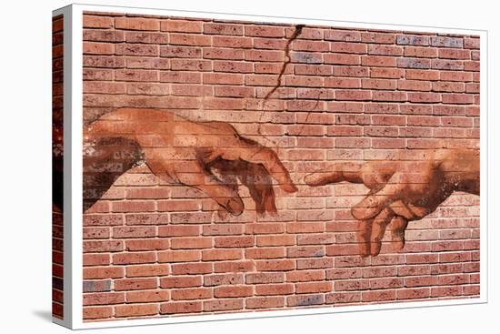 Michelangelo Creation of Adam Graffiti-null-Stretched Canvas