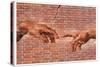 Michelangelo Creation of Adam Graffiti-null-Stretched Canvas