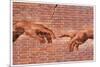 Michelangelo Creation of Adam Graffiti-null-Mounted Poster