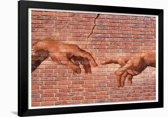 Michelangelo Creation of Adam Graffiti-null-Framed Poster