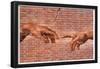 Michelangelo Creation of Adam Graffiti-null-Framed Poster