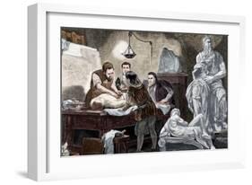 Michelangelo Explaining Anatomy to His Disciples-null-Framed Giclee Print