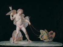 Cupid Being Led by a Pair of Swans-Michelangelo Maestri-Stretched Canvas