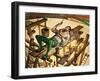 Michelangelo Painting the Ceiling of the Sistine Chapel in Rome-Peter Jackson-Framed Giclee Print