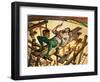 Michelangelo Painting the Ceiling of the Sistine Chapel in Rome-Peter Jackson-Framed Giclee Print