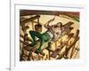 Michelangelo Painting the Ceiling of the Sistine Chapel in Rome-Peter Jackson-Framed Giclee Print