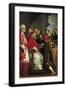 Michelangelo Presenting Model of Building of Rota Court in Giulia Street to Pope Julius III-Fabrizio Boschi-Framed Giclee Print