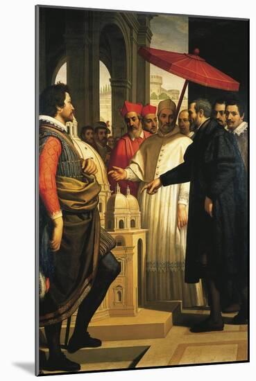 Michelangelo Presenting the Model for the Completion of St Peter's to Pope Pius IV, 1618-1619-Domenico Cresti-Mounted Giclee Print