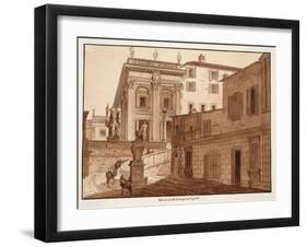 Michelangelo's House on the Capitoline Hill, 1833-Agostino Tofanelli-Framed Giclee Print