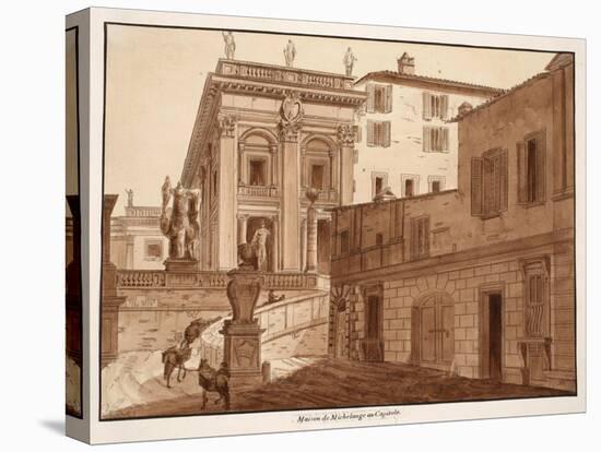 Michelangelo's House on the Capitoline Hill, 1833-Agostino Tofanelli-Stretched Canvas