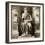 Michelangelo's Statue of Moses, Church of San Pietro in Vincoli, Rome, Italy-Underwood & Underwood-Framed Photographic Print