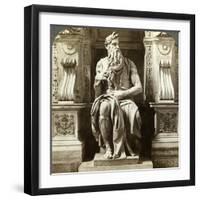 Michelangelo's Statue of Moses, Church of San Pietro in Vincoli, Rome, Italy-Underwood & Underwood-Framed Photographic Print