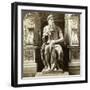 Michelangelo's Statue of Moses, Church of San Pietro in Vincoli, Rome, Italy-Underwood & Underwood-Framed Photographic Print