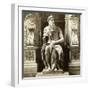 Michelangelo's Statue of Moses, Church of San Pietro in Vincoli, Rome, Italy-Underwood & Underwood-Framed Photographic Print