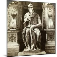 Michelangelo's Statue of Moses, Church of San Pietro in Vincoli, Rome, Italy-Underwood & Underwood-Mounted Photographic Print