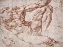 Study of the Christ Child and an Anatomical Drawing with Notes-Michelangelo Buonarroti-Giclee Print