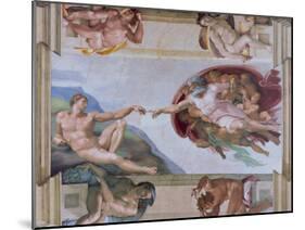 Michelangelo, the Creation of Adam in the Sistine Chapel, Vatican, Rome, Lazio, Italy, Europe-Rainford Roy-Mounted Photographic Print