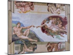 Michelangelo, the Creation of Adam in the Sistine Chapel, Vatican, Rome, Lazio, Italy, Europe-Rainford Roy-Mounted Photographic Print