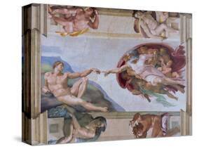 Michelangelo, the Creation of Adam in the Sistine Chapel, Vatican, Rome, Lazio, Italy, Europe-Rainford Roy-Stretched Canvas