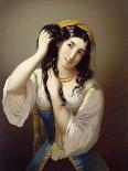 A Sicilian Playing with Her Hair-Michele Cusa-Giclee Print