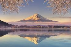 Japan, Yamanashi Prefecture, Fuji-Yoshida, Chureito Pagoda, Mt Fuji and Cherry Blossoms-Michele Falzone-Photographic Print