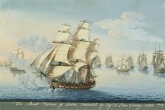 Ship Mount Vernon of Salem Outrunning a French Fleet-Michele Felice Corne-Framed Giclee Print