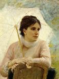 Portrait of Artist's Wife with Umbrella-Michele Gordigiani-Giclee Print