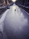 Skater on Frozen Canal, Amsterdam, Netherlands-Michele Molinari-Photographic Print