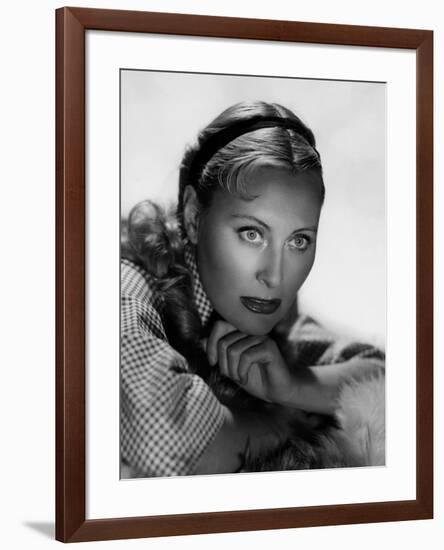 Michele Morgan (b/w photo)-null-Framed Photo