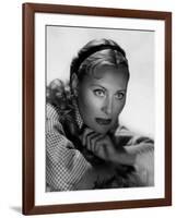 Michele Morgan (b/w photo)-null-Framed Photo