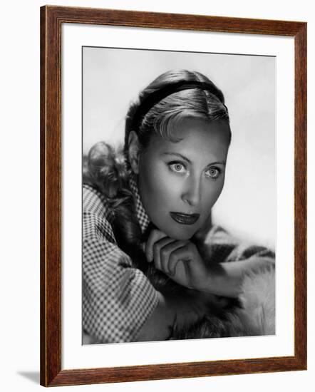 Michele Morgan (b/w photo)-null-Framed Photo