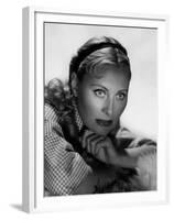 Michele Morgan (b/w photo)-null-Framed Photo