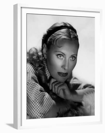 Michele Morgan (b/w photo)-null-Framed Photo