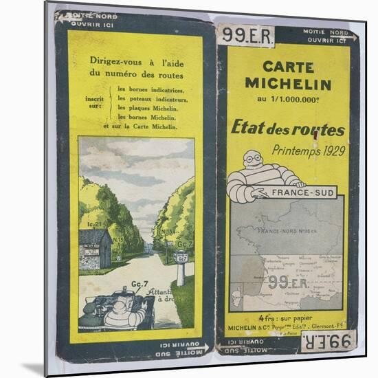 Michelin Map Indicating the State of the Roads in Southern France, Spring 1929-null-Mounted Giclee Print