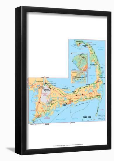 Michelin Official Cape Cod Map Art Print Poster-null-Framed Poster