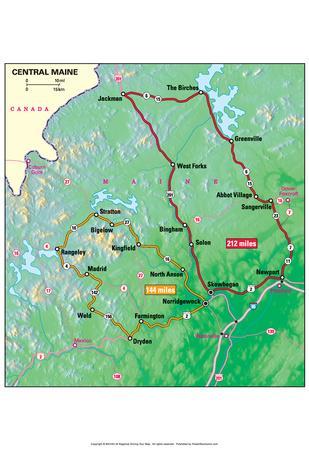 Map Of Central Maine Michelin Official Central Maine Driving Tour Map Art Print Poster' Photo |  Allposters.com